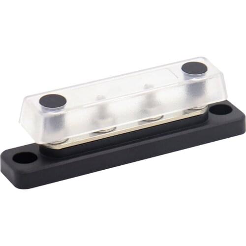 Auto Marine Boat 4 Stud Bus Bar Terminal Power and Ground Junction Distribution Block, 100A
