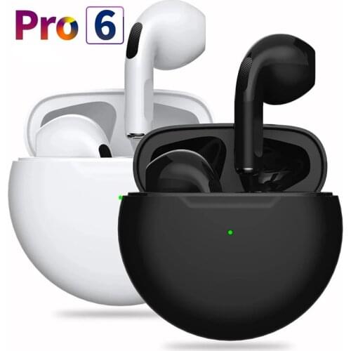 Airbuds 6 TWS J6 Bluetooth 5.0 Pro6 Earphones Touch Control Stereo Charging Box Wireless Headphone 9D Stereo Sports Waterproof