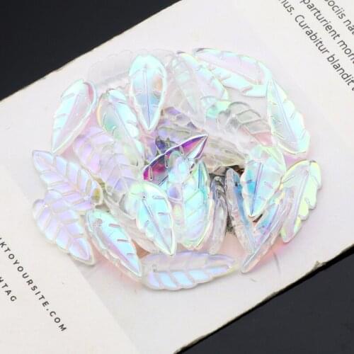 Mixed 23x10mm Long Pointed Leaf Shape Crystal Glass Beads For Jewelry Making DIY Beadwork Charm Bracelet Necklace Pendant