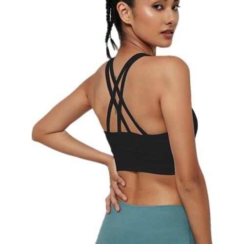 Sexy Back Cross Women Running Bra High Strength Shockproof Sports Bras Gym Fitness Quick Dry Yoga Bra Crop Top Push Up Bra
