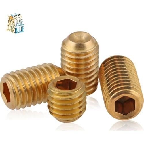 DIN916 [M2-M10] Hexagon Socket Set Screws With Cup Point Brass Grub Screw Bolts B096