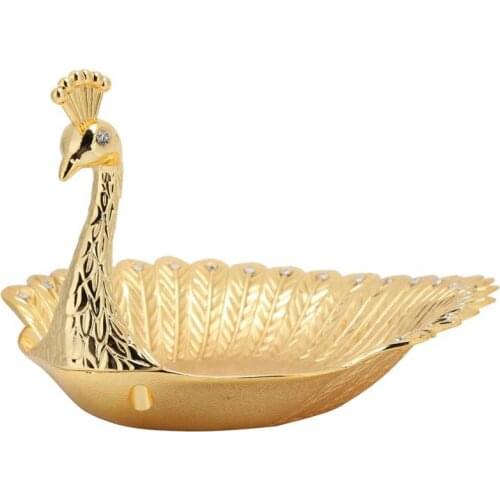 New Elegant Plate Luxury Delicate Bird Style Dried Dish Fruit Plate Snack Tray Metal Home Nut Bowl For Table Decoration