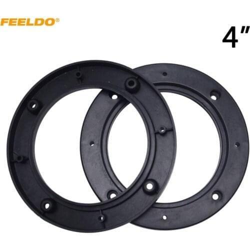 FEELDO 1pair 4"Universal Car Stereo Audio Solid Speaker Spacer Adapter Hold Refitting Mat for All Cars Anti-Slip Mat #HQ5607-4
