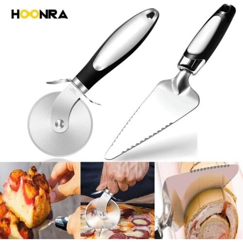 HOONRA Stainless Steel Pizza Cutter Cake Bread Pies Pizza Knife Pastry Dough Household Kitchen Pizza Wheels Cooking Tools