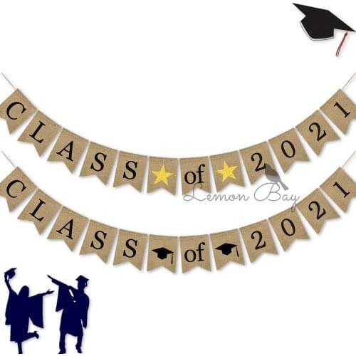 CLASS OF 2021 Graduation Season Party Decoration Pull Flag Letter Banner Digital Pennant