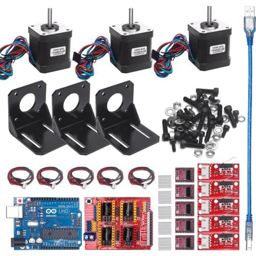 Professional 3d Printer CNC Kit +UNO R3 Board+RAMPS 1.4 Mechanical Switch Endstop+DRV8825 Motor Driver+Nema 17 motor