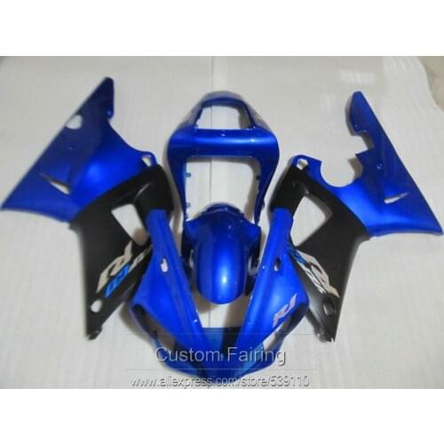 High quality plastic fairing kit for Yamaha YZFR1 00 01 blue black fairings set YZF R1 2000 2001 LK19