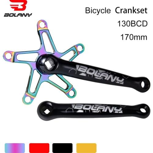 BOLANY Folding Bike Crankset 130BCD Ultralight 170mm Square Crank Aluminum Alloy Bicycle Crank Chainwheel Parts Accessories