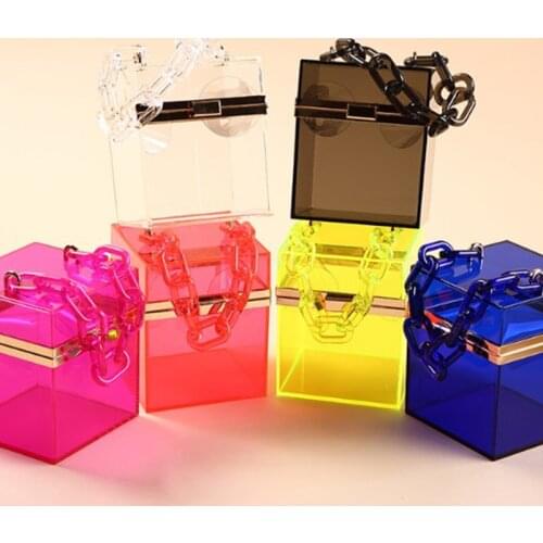 Summer Transparent Bags for Women 2020 Womens Handbag Clear Evening Cluth Bag Chain Tote Box Ladies Hand Bags Party Jelly Purse