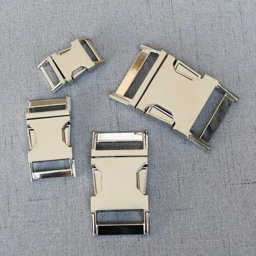 100 Pcs 15mm 20mm 25mm 32mm Metal Side Release Buckle Straps Belt Buckle For Pet Dog Collar Necklace Bracelet Paracord Garmen