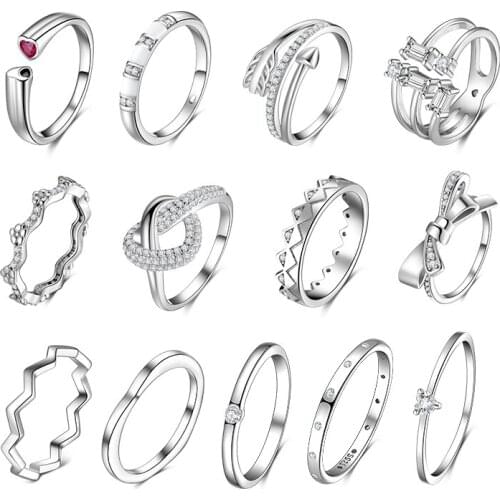 MIKIWUU Rings With Cubic Zirkonia For Women