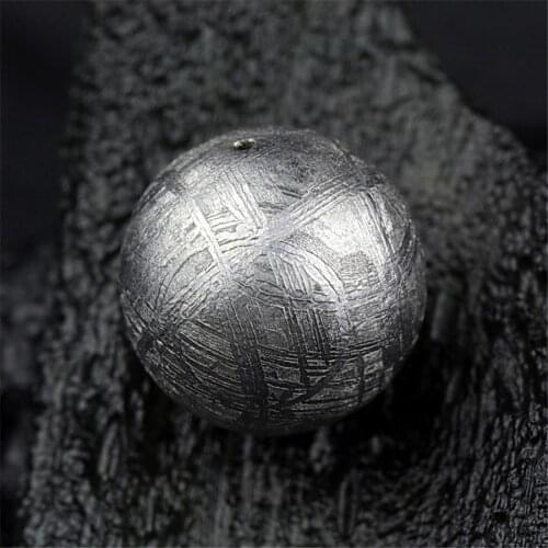 Natural Gibeon Iron Meteorite Round Beads Silver Plated For Women Men Round Beads Energy Gemstone 7mm 8mm 9mm 10mm 11mm 12mm