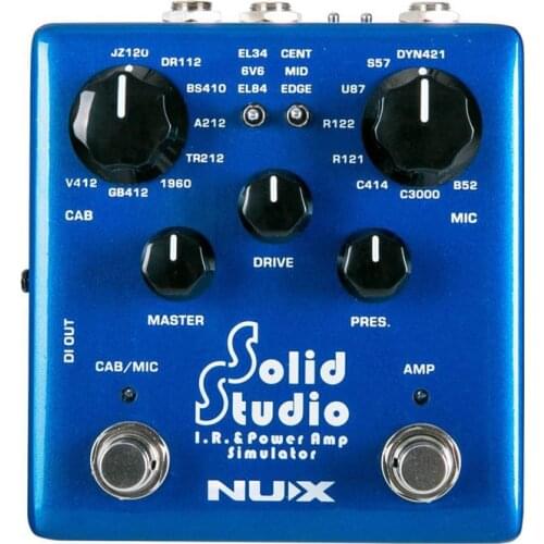 NUX Solid Studio IR & Power Amp Simulator built-in cabinet microphone positions with 3 tubes and power amp controls