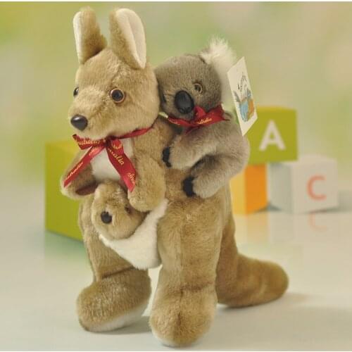 About 25cm cartoon kangaroo plush toy mother&babies soft doll birthday gift b0379