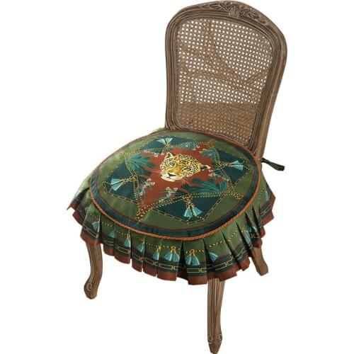 Monte European-Style American-Style Retro Seat Cushion Light Luxury Dining Table and Hair Covers Core Seat