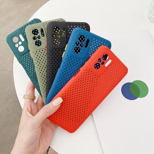 Mesh Heat Dissipation Breathable Cooling Phone Case For Redmi Note 10 Soft TPU Shockproof Case