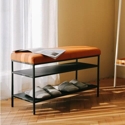 Nordic entry shoe rack and stool one large capacity multi-layer shoe cabinet household can be stored