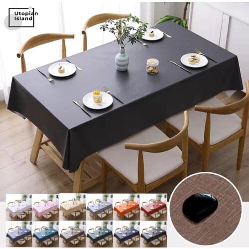 Black PVC Tablecloth For Table Plain Table Cloth Oilcloth Table Round Stain Tablecloth Waterproof Nappe De Table