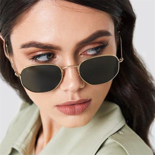2020 New Fashion Polygon Sunglasses Women Men Brand Designer Vintage Clear Sun Glasses Sexy Couple Eyewear UV400