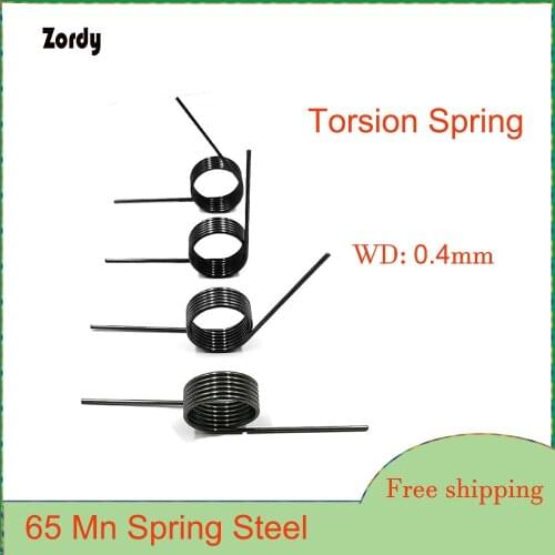 V-Shaped Helical Torsion Spring 65Mn Steel Wire Diameter 0.4mm Angle 60 90 120 180 Degrees 5Pcs Custom