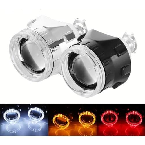 2x 2.5 inch Led Angel eyes Bi-xenon Projector lens Driving Light DRL H4 H7 H11 Car Retrofit Styling Use H1 light Universal