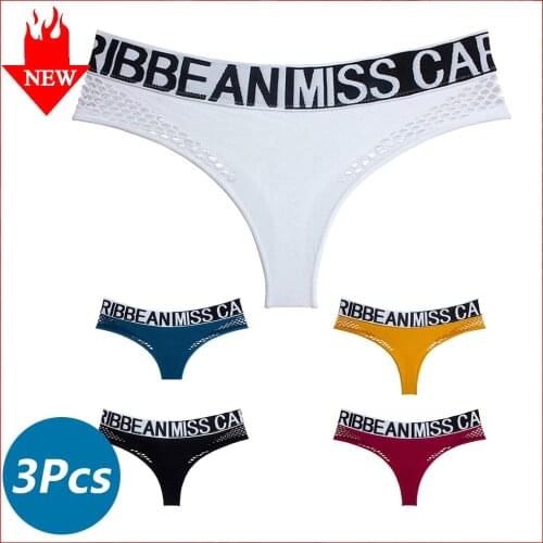 3Pcs/Lot Womens Sexy Hollow Out Panties Fashion Letters Underwear Female Activewear Thongs G-String String ladies Lingerie
