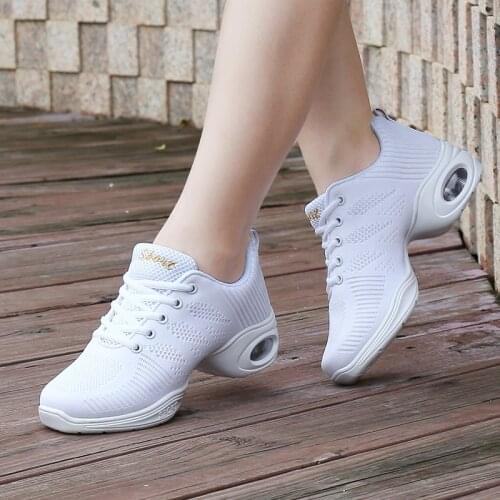 Jazz dance shoes women Hip Hop ballroom Modern dancing shoes for women sport yoga shoes black white air cushion dance sneakers
