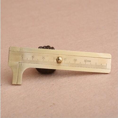 Special offer of 1pc full Copper made portable Mini single scale solution vernier caliper for measuring jewelry jade walnut etc