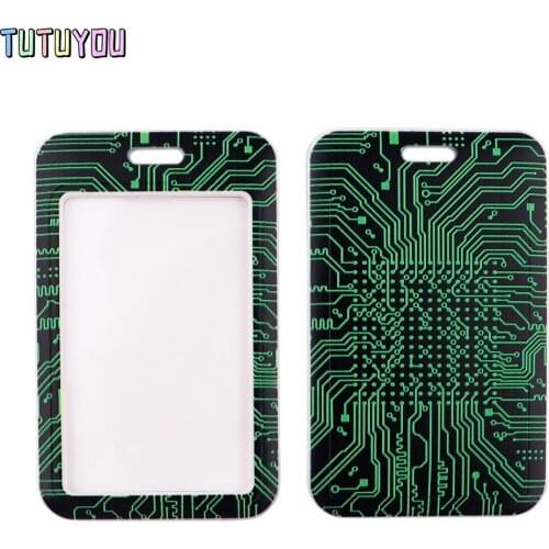 1pcs PC2895 Green Motherboard Lanyard Card Holder Car KeyChain ID Card Pass Gym Mobile Phone Badge Key Ring Holder Jewelry