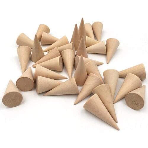 10pcs Solid Wooden Cone Ring Holder Jewelry Display Stand Organizer Storage Rack Showcase For Exhibit