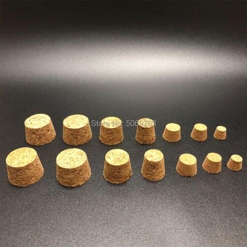 100pcs Top DIA 7.5mm to 30mm Wooden Cork Lab Glass Bottle Stopper Kettle Pudding Bottle Cork Cap Burette Tube Wood plug