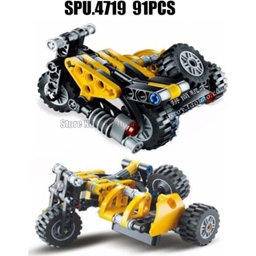 3351 91pcs Urban Engineering Forklift Motorcycle Building Block Toy