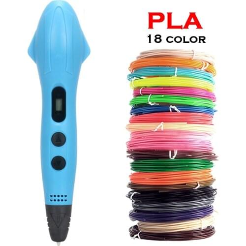 3D printing pen for kids, sma-6 drawing pen with LCD screen, DIY, 54 meters, PLA, 18 colors, kids gift, fast shipping