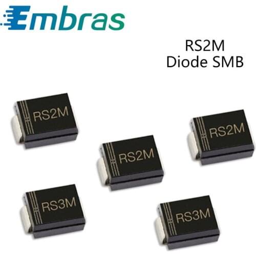 50Pcs SMD Recovery Rectifier Diode RS3M RS2M RS2J 1A 50V 100V 200V 400V 600V 800V 1000V Electronic Components Diy DO-214AA SMB