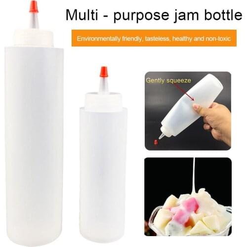 8/16oz Clear Squeezes Condiment Bottles Sauces Ketchup Syrup Storage Container