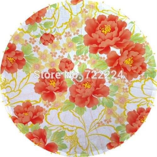Free shipping Elegant chinese classical non-automatic colorful peony oiled paper lover gift Child rain parasol umbrella