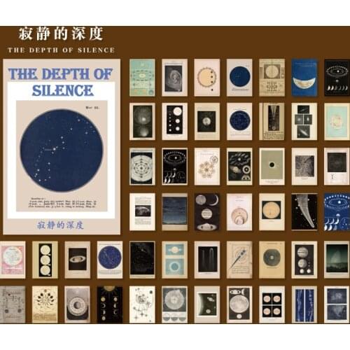 The Depth of Silence Moon Planet Transparent Material Paper Junk Journal Planner Scrapbooking Vintage Decorative DIY Craft Paper