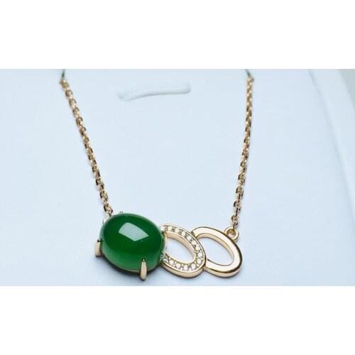 Boutique Jewelry 925 Silver Inlaid Hetian Jade Pendant Fashionable Jasper Egg Face Necklace, Designed for Women To Create