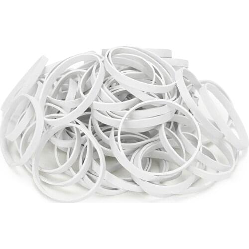 Diameter 15mm-60mm White Elastic Rubber Bands Stretchable Sturdy Rubber Rings For Office School Home