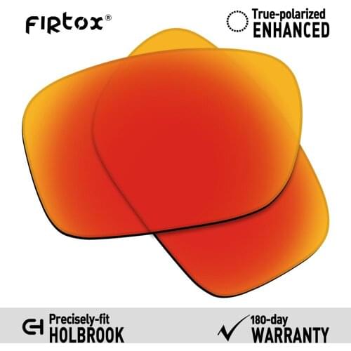 Firtox True UV400 Polarized Lenses Replacement for-Oakley Holbrook OO9102 Sunglasses (Compatiable Lens Only) - Orange Red Mirror
