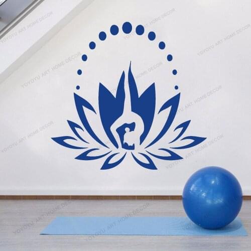 Yoga Center Logo Flower Mural Beauty Decal Art Wall Sticker Wall Decoration Vinyl Art Decor Removeable Poster Meditation CX1151