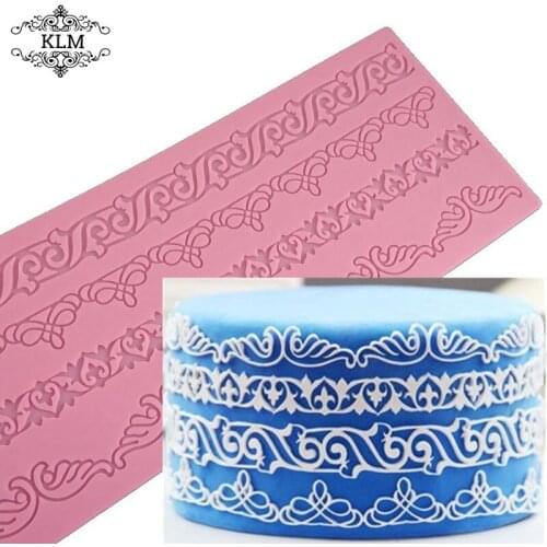 KLM-C005 Embossed Lace Silicone Mould Party birthday cake decoration tools