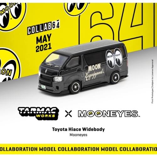 Tarmac Works 1:64 Toyota Hiace Widebody Mooneyes Black Model Car