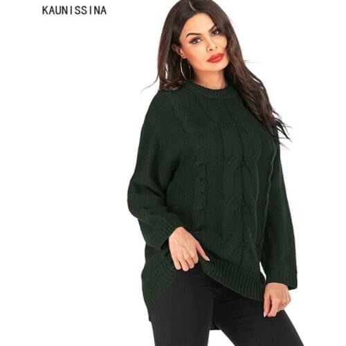 Fashion Casual Womens Thick Sweaters Clothing Female Solid Color O-Neck Long Sleeved Knitted Sweater Women Soft Pullovers