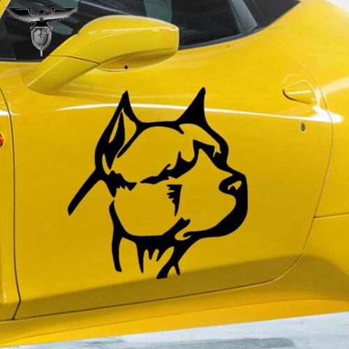 EmpireYing 3 Sizes 8 Colors Boxer Dog Bulldog Cute Pet Cartoon Art Graphics Car Stickers Window Bumper Door Vinyl Decal Pitbull