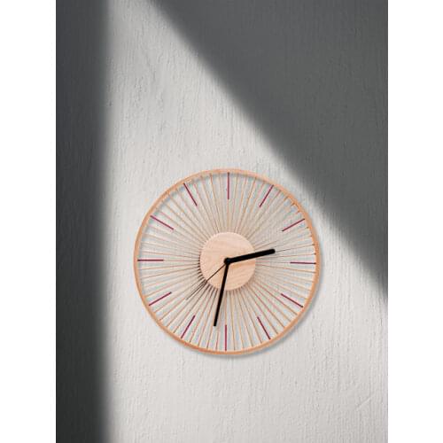 Japanese style wall clock solid wood clocks Home sitting room wall decoration clock Nordic creative contracted art log tables