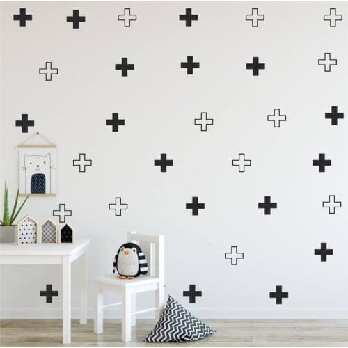 Wall Stickers for Kids Cross Black and White Cross Wall Decal Nursery Art Wall Stickers LX329