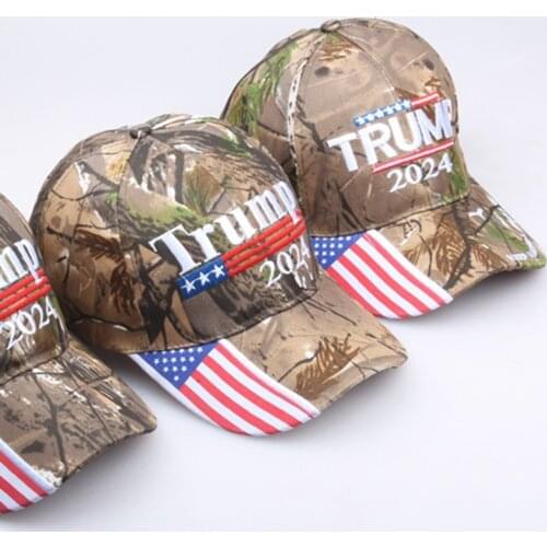 New Donald Trump 2024 Cap Camouflage USA Flag Baseball Caps Keep America Great Again Snapback President Hat 3D Embroidery