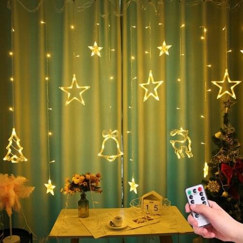 New LED fairy lights garland curtain lamp Remote control string lights New Year Christmas decorations for home bedroom window
