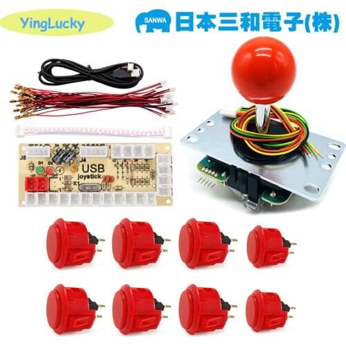 Free shipping original sanwa Kit with sanwa 8yt joystick obsf button to PC PS4 PS5 Raspberry pi Arcade cabinet
